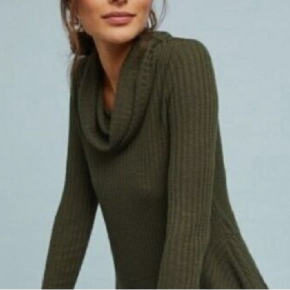 Anthropologie Maeve Addie Ruffle Hacci Pullover sweater